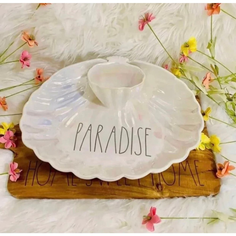 Authentic Rae Dunn Iridescent Ceramic Paradise Serving Bowl Super Cute Versatile